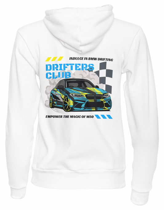 Hoodie “Drifters Club” | White - Pesur Motorsport