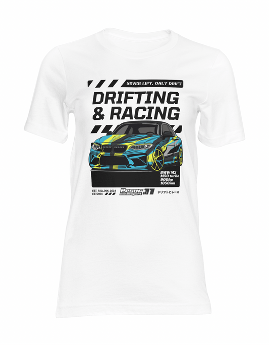 T - Shirt “Drifting & Racing” | Unisex | White - Pesur Motorsport